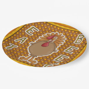 Thanksgiving Turkey Eat Beef Party Paper Plates