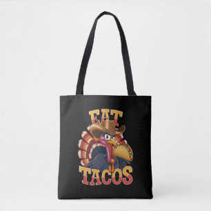 Thanksgiving Turkey Eat Tacos  Funny Mexican  Tote Bag