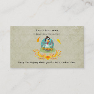 Thanksgiving Turkey Eating Pumpkin Pie Business Card