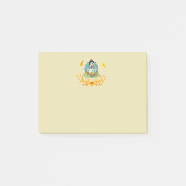Thanksgiving Turkey Eating Pumpkin Pie Post-it Notes (Front)