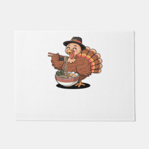 thanksgiving turkey eats ramen Oversized T-Shirt Doormat