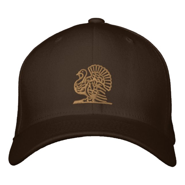 Thanksgiving Turkey Embroidered Baseball Cap (Front)