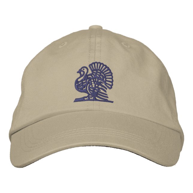 Thanksgiving Turkey Embroidered Baseball Hat (Front)