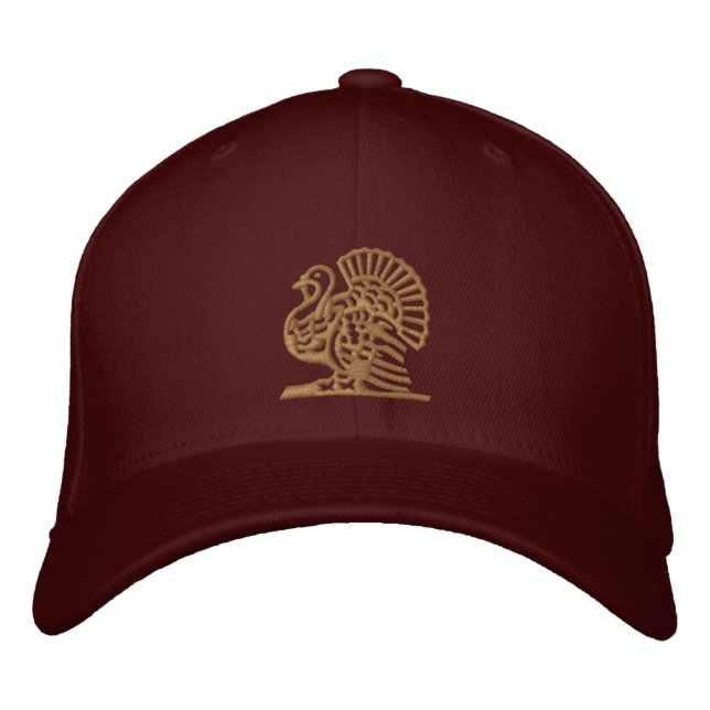 Thanksgiving Turkey Embroidered Baseball Hat (Front)