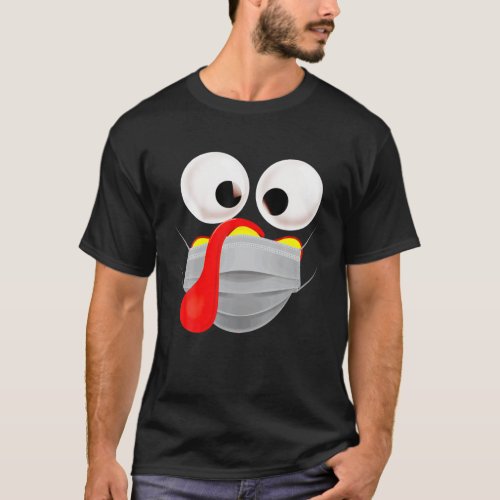 Thanksgiving Turkey Face and Mask Turkey Costume F T_Shirt