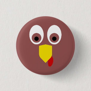 Thanksgiving Turkey Face Button