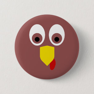 Thanksgiving Turkey Face Button