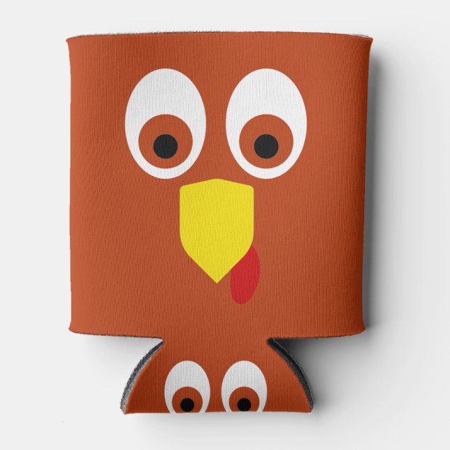 Thanksgiving Turkey Face Can Cooler (Front)