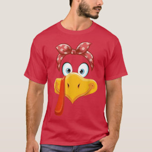 Thanksgiving Turkey Face Cute Girl T-Shirt