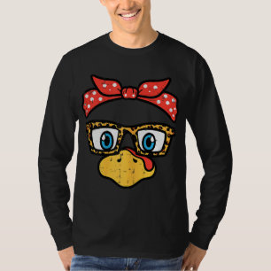 Thanksgiving Turkey Face Eyeglasses Mom Women Girl T-Shirt