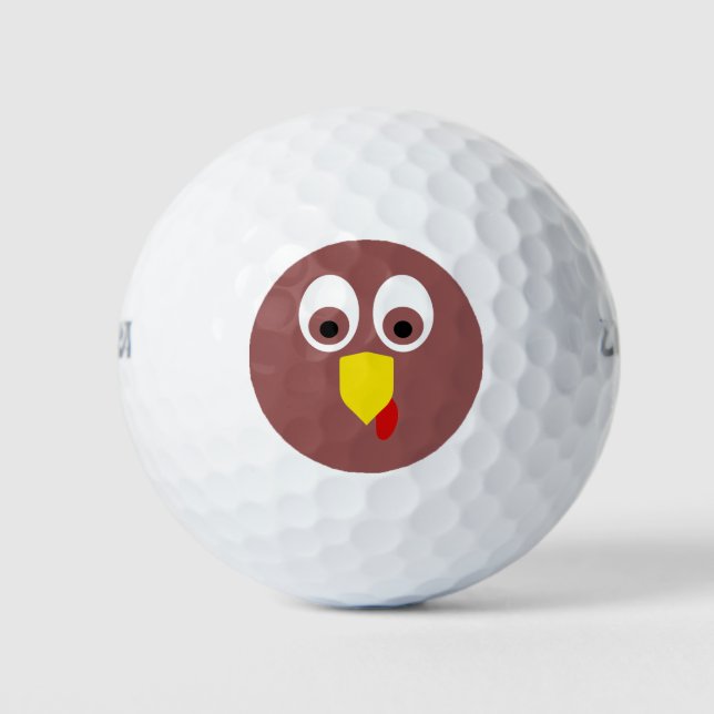 Thanksgiving Turkey Face Golf Balls (Front)