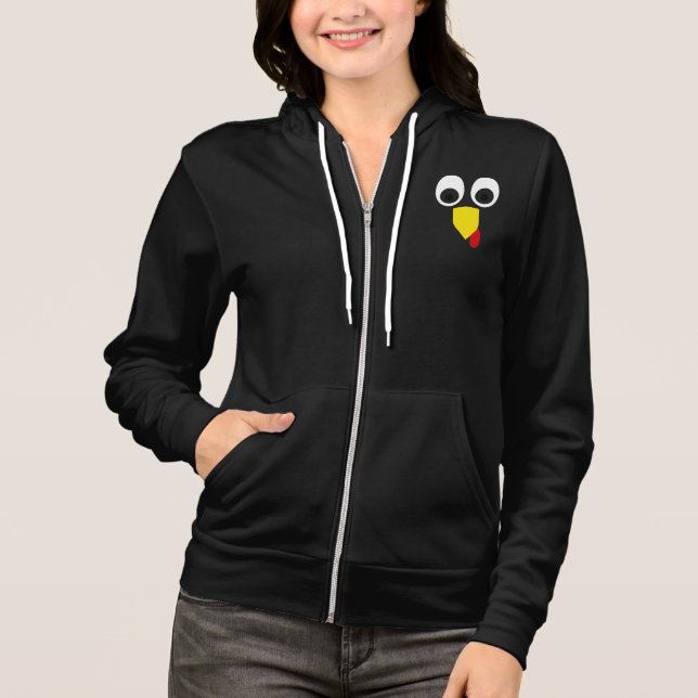 Thanksgiving Turkey Face Hoodie (Front)