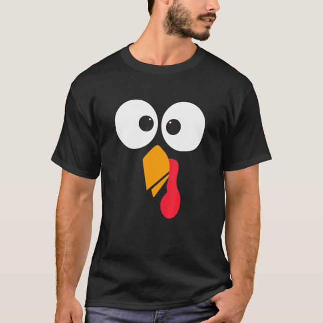 Thanksgiving Turkey Face Matching Family Costume C T-Shirt (Front)