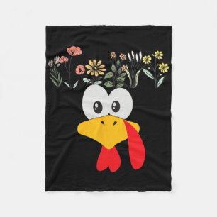 Thanksgiving Turkey Face Matching Family Costume F Fleece Blanket