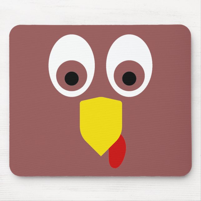 Thanksgiving Turkey Face Mouse Pad (Front)