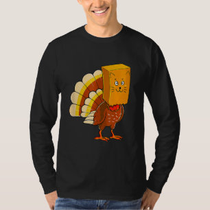 Thanksgiving Turkey Fake Cat Meow  Cat Thanksgivin T-Shirt