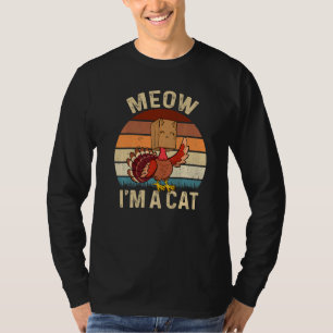 Thanksgiving  Turkey Fake Cat Retro Vinage Cats T-Shirt
