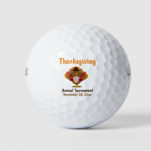 Thanksgiving Turkey Fall Autumn Annual Tournament Golf Balls (Front)