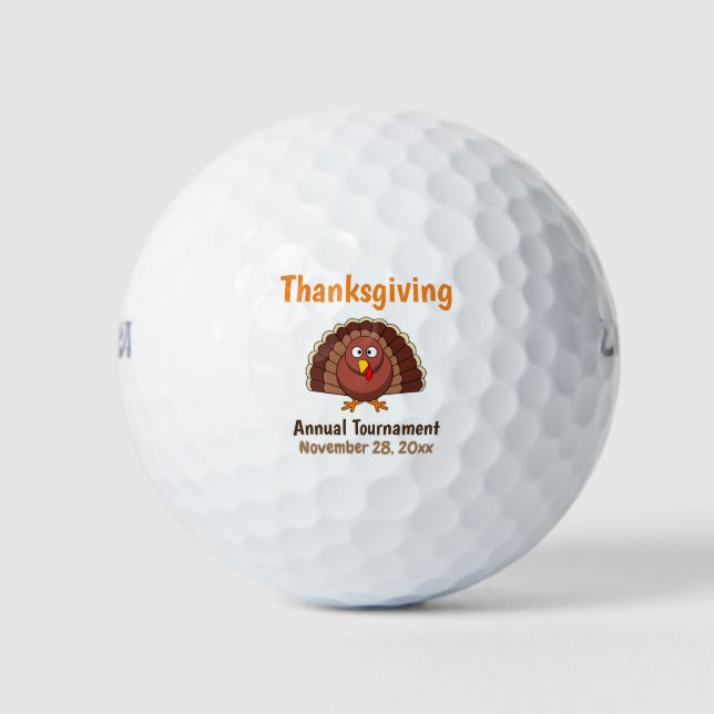 Thanksgiving Turkey Fall Autumn Tournament Golf Balls (Front)