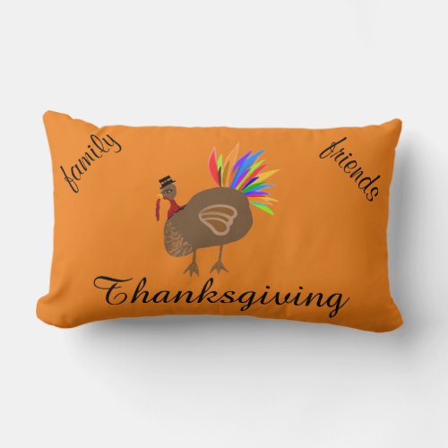 Thanksgiving Turkey Fall Leaves Reversible Pillow