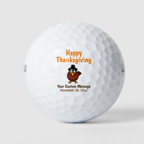 Thanksgiving Turkey Family Fall Autumn Celebration Golf Balls