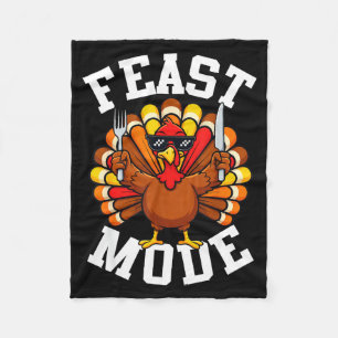 Thanksgiving Turkey Feast Mode Funny Fall Men Wome Fleece Blanket
