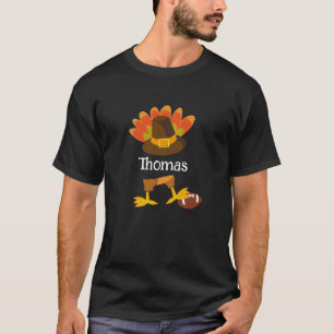 Thanksgiving Turkey Football Cartoon Custom  T-Shirt