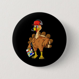 Thanksgiving Turkey Football Coach Fun Boys Kids T Button