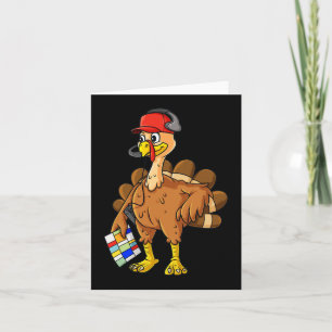 Thanksgiving Turkey Football Coach Fun Boys Kids T Card