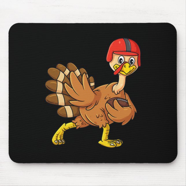 Thanksgiving Turkey Football Player Trophy Award P Mouse Pad (Front)