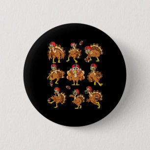 Thanksgiving Turkey Football Players Quarterback R Button