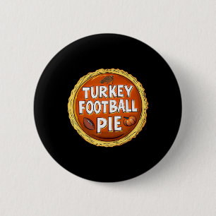 Thanksgiving Turkey Football Pumpkin Pie Food Spor Button
