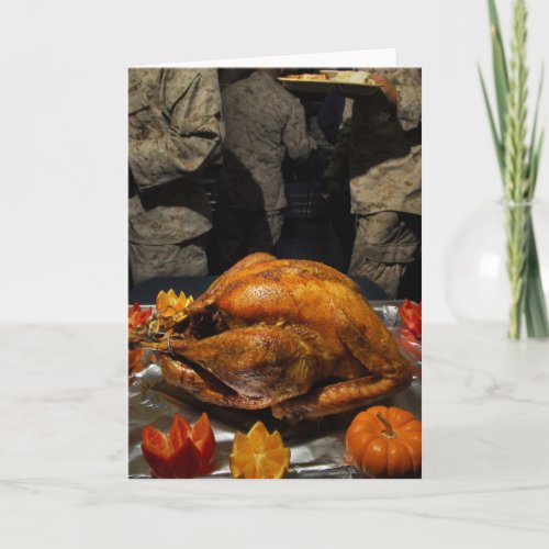 Thanksgiving Turkey for US Military Service Holiday Card