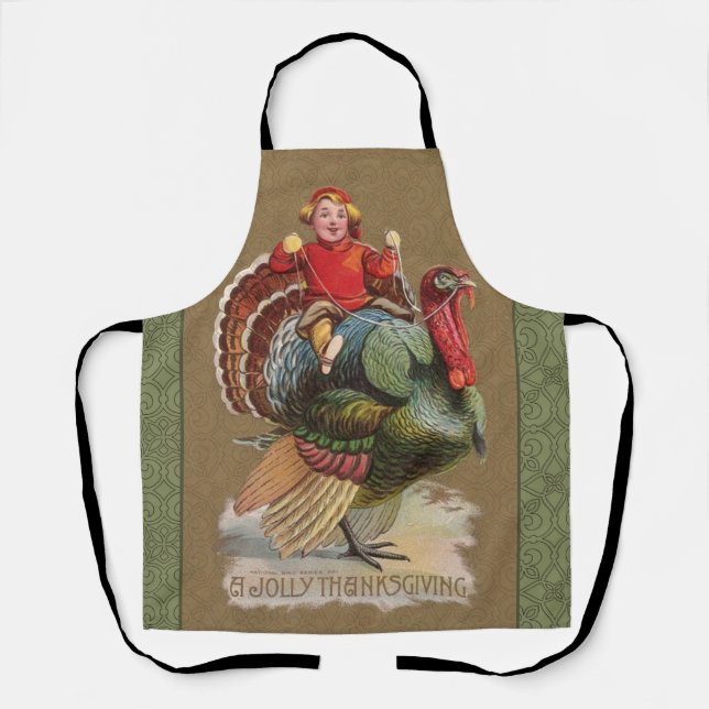 Thanksgiving Turkey Funny Children Apron (Front)