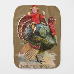 Thanksgiving Turkey Funny Children Baby Burp Cloth