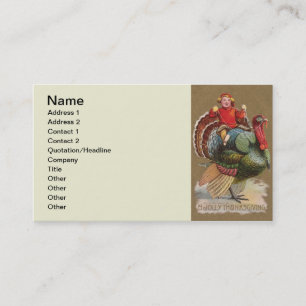 Thanksgiving Turkey Funny Children Business Card