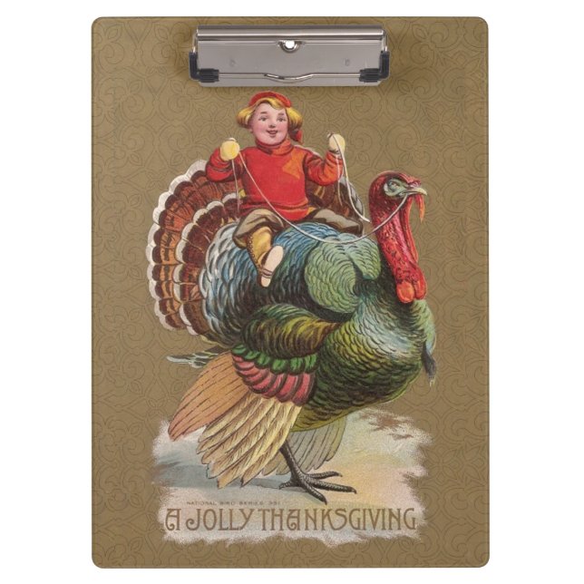 Thanksgiving Turkey Funny Children Clipboard (Front)