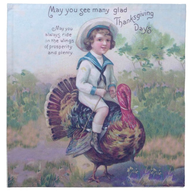 Thanksgiving Turkey Funny Children Cloth Napkin (Front)