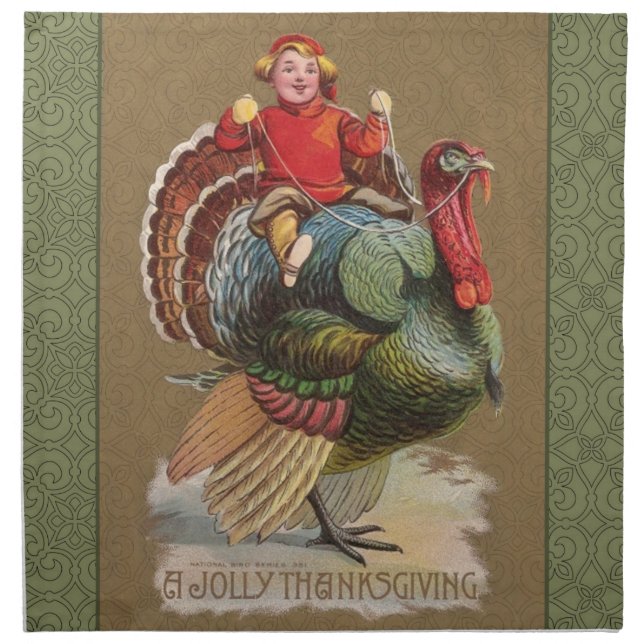 Thanksgiving Turkey Funny Children Cloth Napkin (Front)