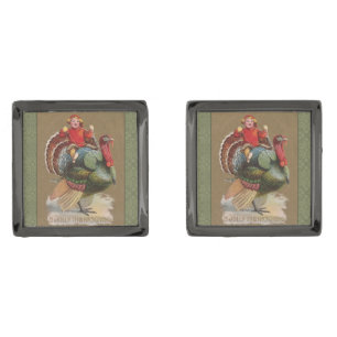 Thanksgiving Turkey Funny Children Cufflinks