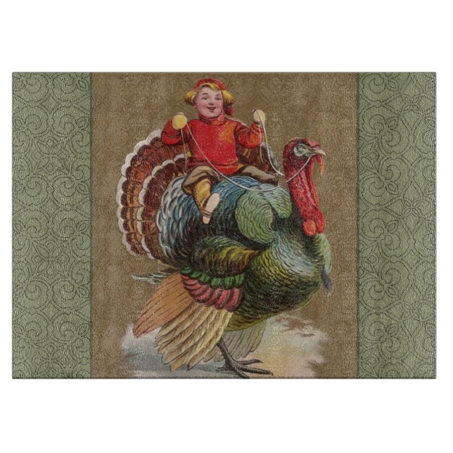 Thanksgiving Turkey Funny Children Cutting Board (Front)