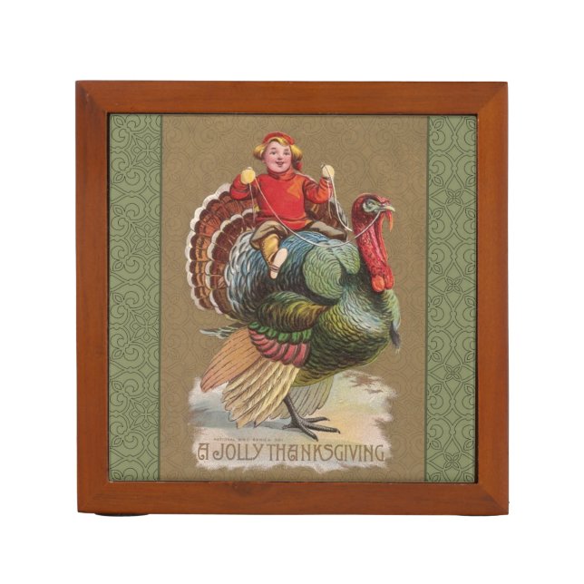Thanksgiving Turkey Funny Children Desk Organizer (Front)
