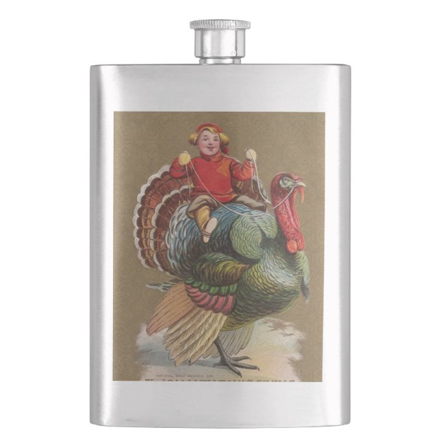 Thanksgiving Turkey Funny Children Flask (Front)