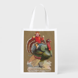 Thanksgiving Turkey Funny Children Grocery Bag