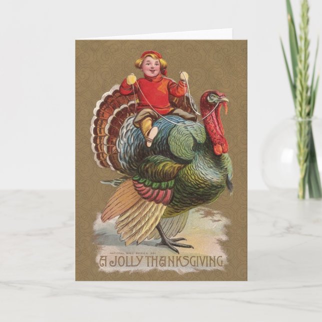 Thanksgiving Turkey Funny Children Holiday Card (Front)