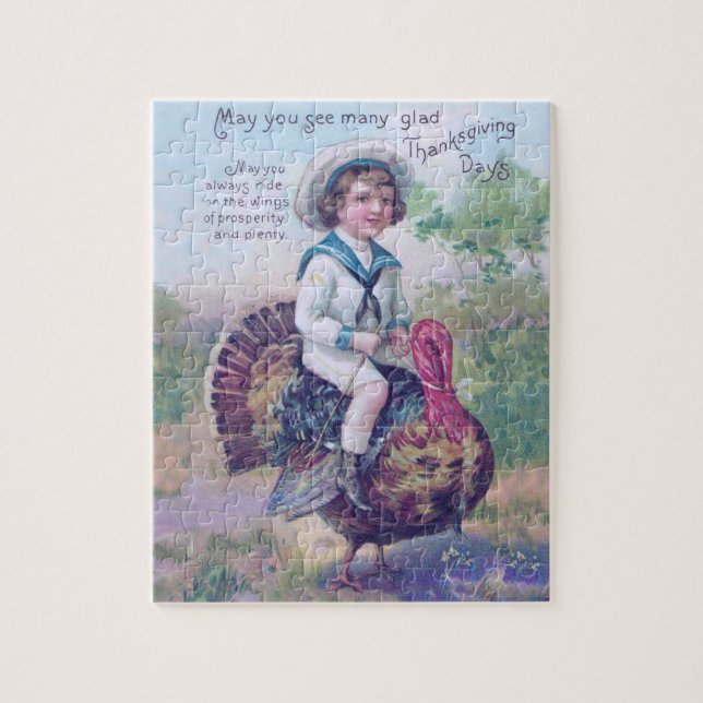 Thanksgiving Turkey Funny Children Jigsaw Puzzle (Vertical)