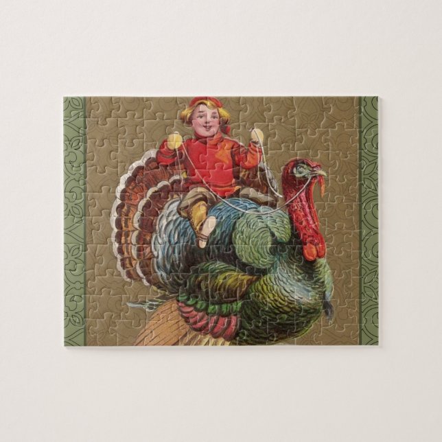 Thanksgiving Turkey Funny Children Jigsaw Puzzle (Horizontal)