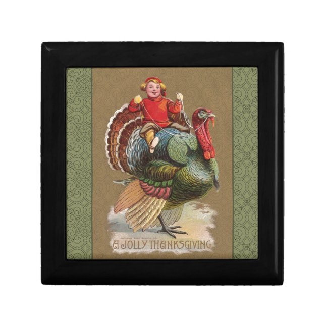 Thanksgiving Turkey Funny Children Keepsake Box (Front)