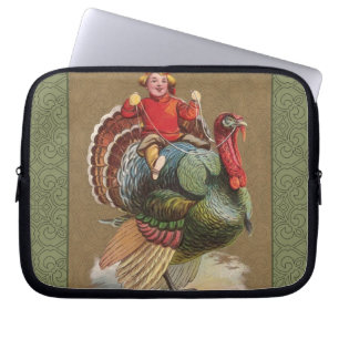 Thanksgiving Turkey Funny Children Laptop Sleeve