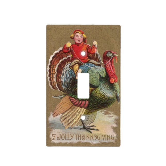 Thanksgiving Turkey Funny Children Light Switch Cover (Front)
